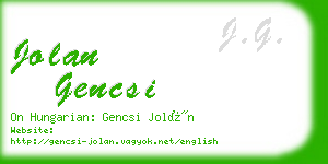 jolan gencsi business card